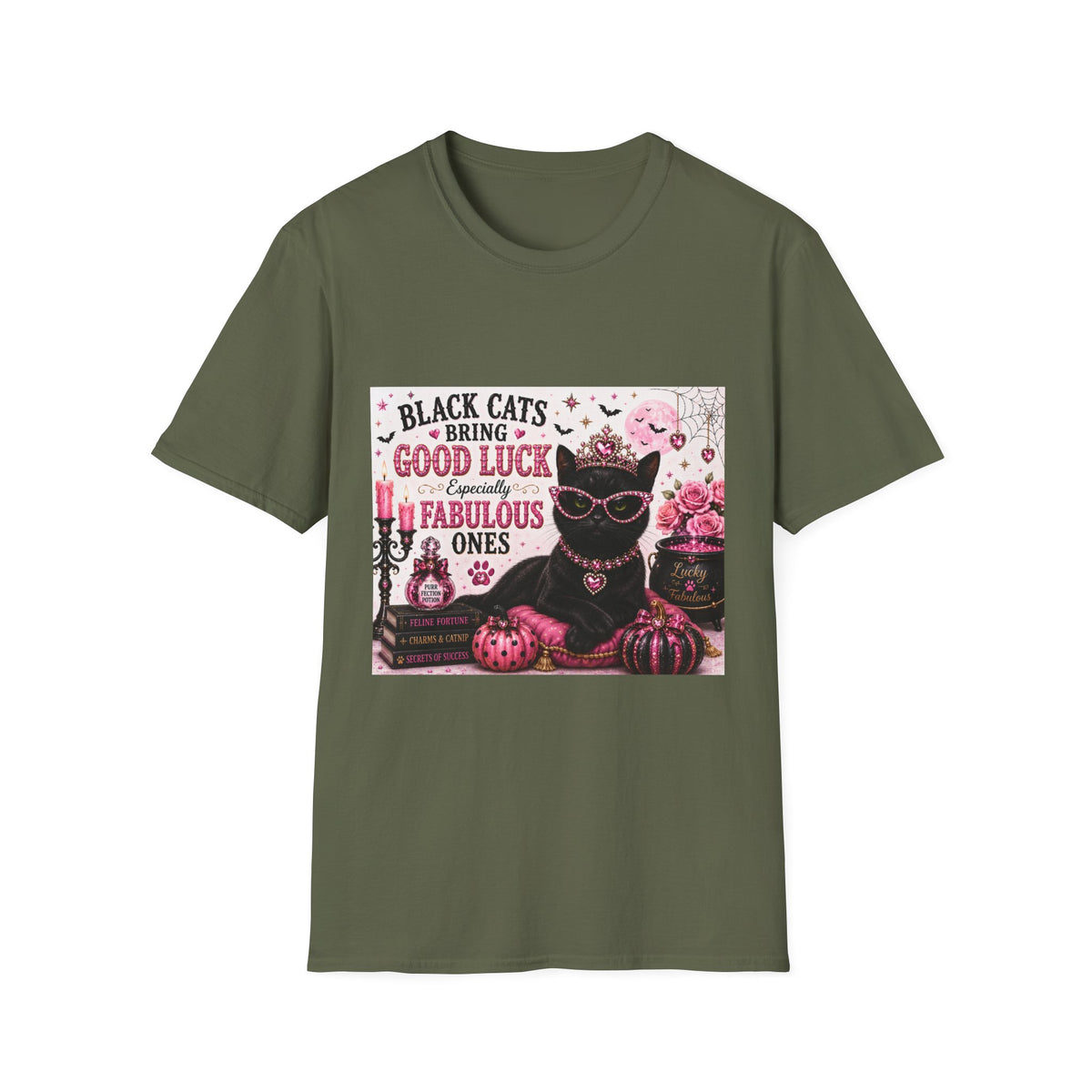Black Cats Bring Good Luck... Especially Fabulous Ones! | Classy Cats™ Halloween T-Shirt | Funny Black Cat Shirt | Cat Mom Gift | Halloween Cat Lover Tee