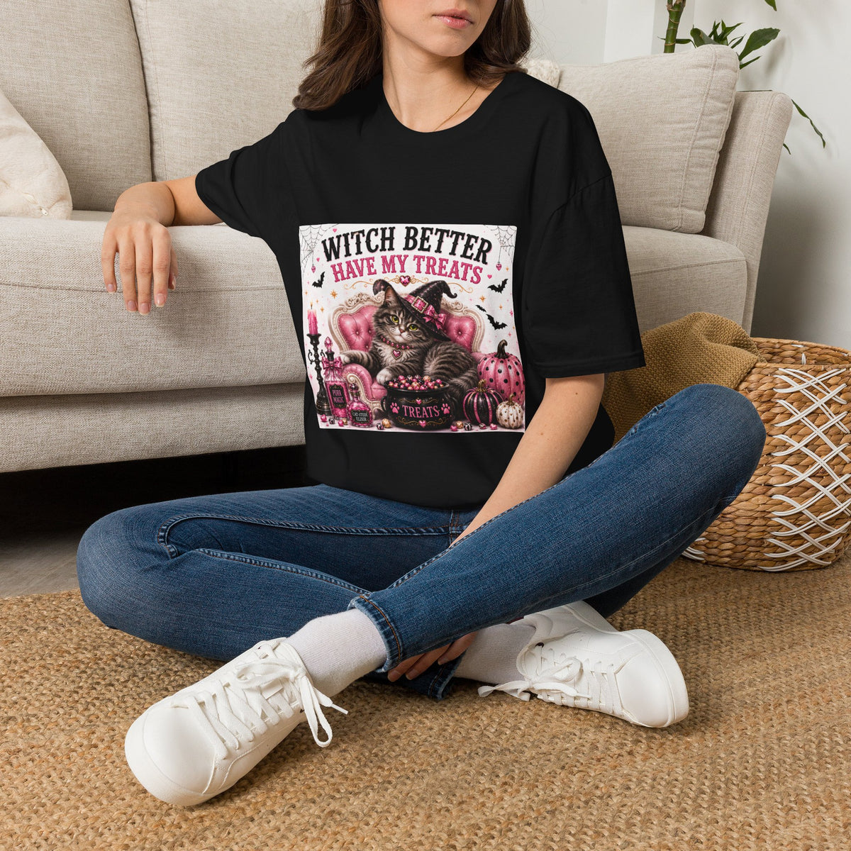 Witch Better Have My Treats | Classy Cats™ Halloween T-Shirt | Funny Cat Halloween Shirt | Cute Cat Lover Tee | Cat Mom Gift