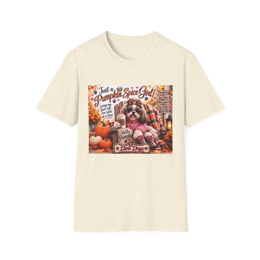 Just a Pumpkin Spice Girl!™ | Diva Dogs™ | Cozy Fall Dog Lover T-Shirt | Boutique Autumn Collection