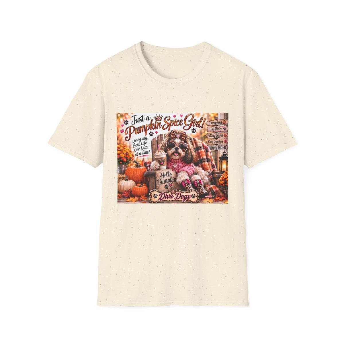 Just a Pumpkin Spice Girl!™ | Diva Dogs™ | Cozy Fall Dog Lover T-Shirt | Boutique Autumn Collection