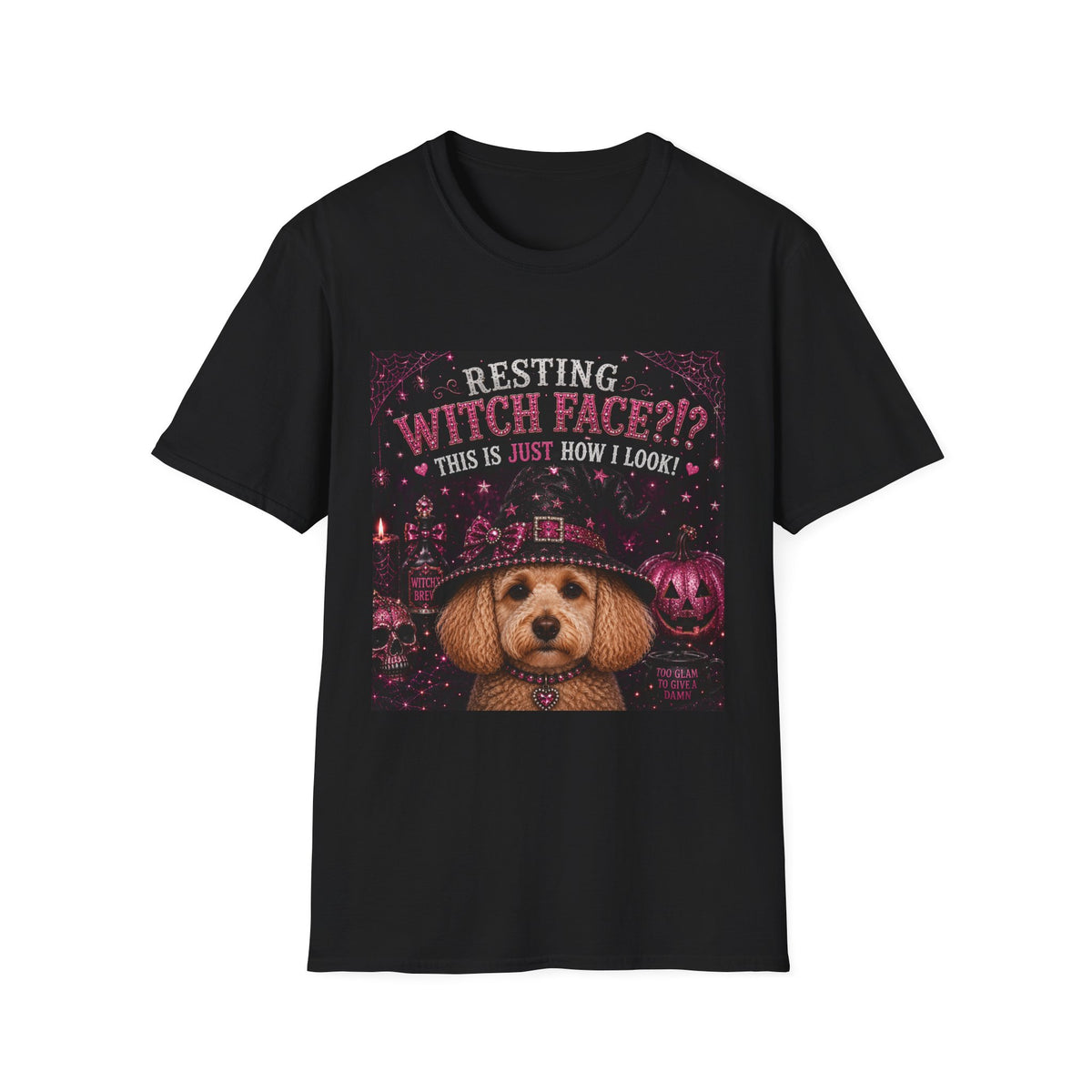 Resting Witch Face?!? This Is Just How I Look! | Funny Goldendoodle Halloween Shirt | Diva Dogs™ T-Shirt | Dog Mom Gift | Glam Halloween Tee