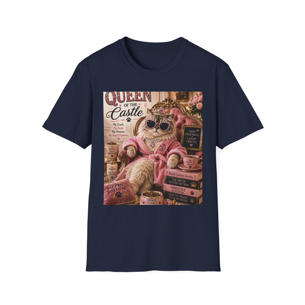 Queen of the Castle | Classy Cats™ T-Shirt | Funny Cat Queen Shirt | Cat Mom Gift | Royal Cat Tee | Elegant Cat Lover Apparel
