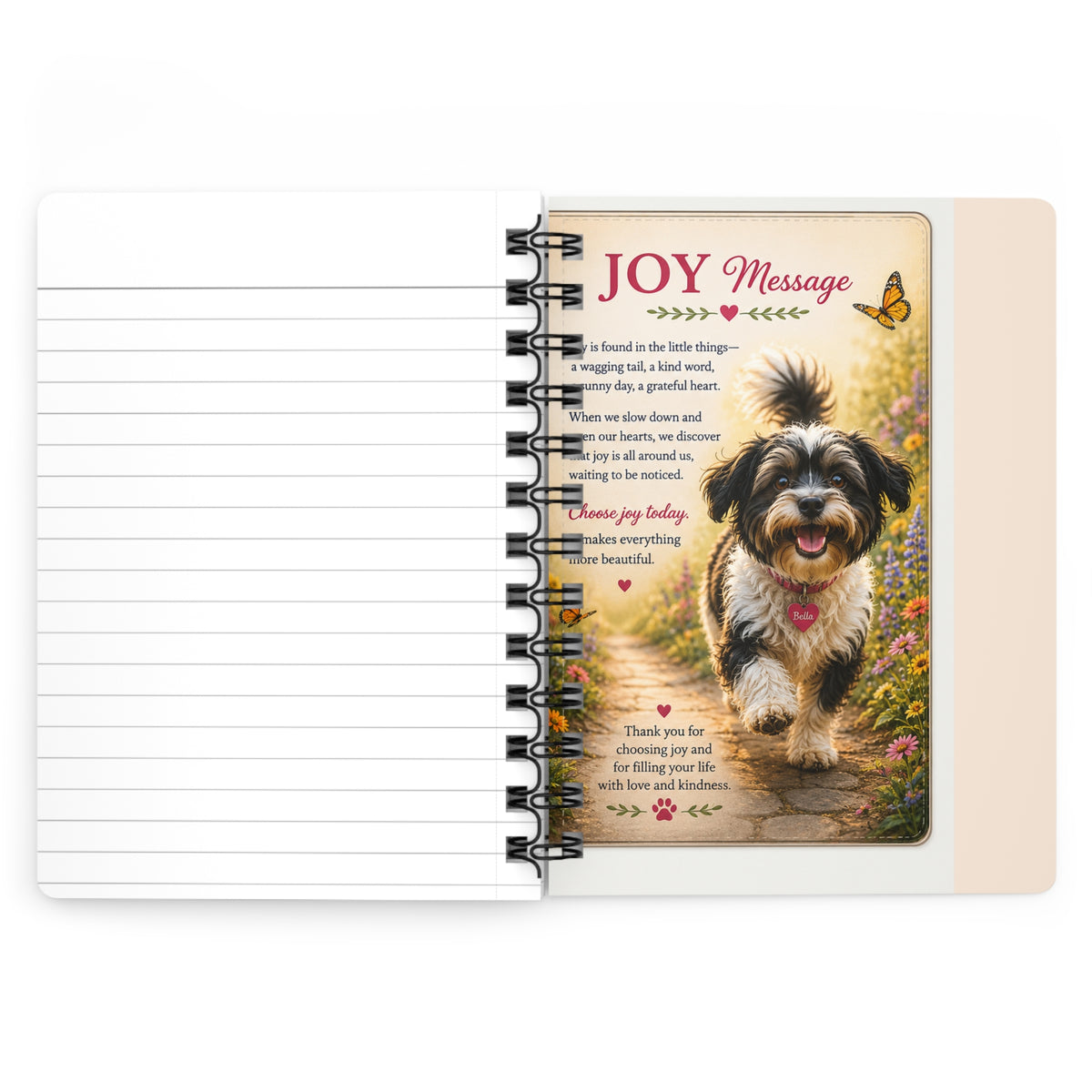 Today's Pawsibilities™ – JOY Spiral Bound Journal | Bella Inspirational Dog Journal | Guided Journal for Gratitude, Happiness & Positive Living