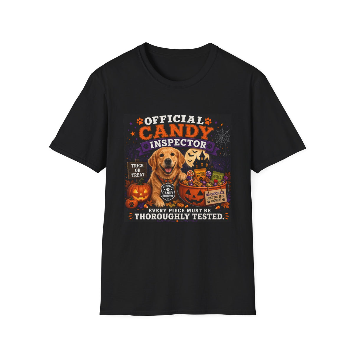 Funny Halloween Dog Shirt – Official Candy Inspector | Cute Dog Lover T-Shirt | Halloween Graphic Tee | Fall Pumpkin Shirt | Dog Mom Gift
