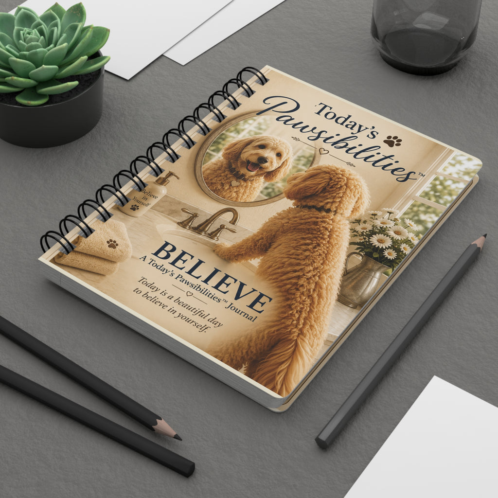 Today's Pawsibilities™ – Believe Inspirational Spiral Journal | Encouragement Journal | Gift for Dog Lovers