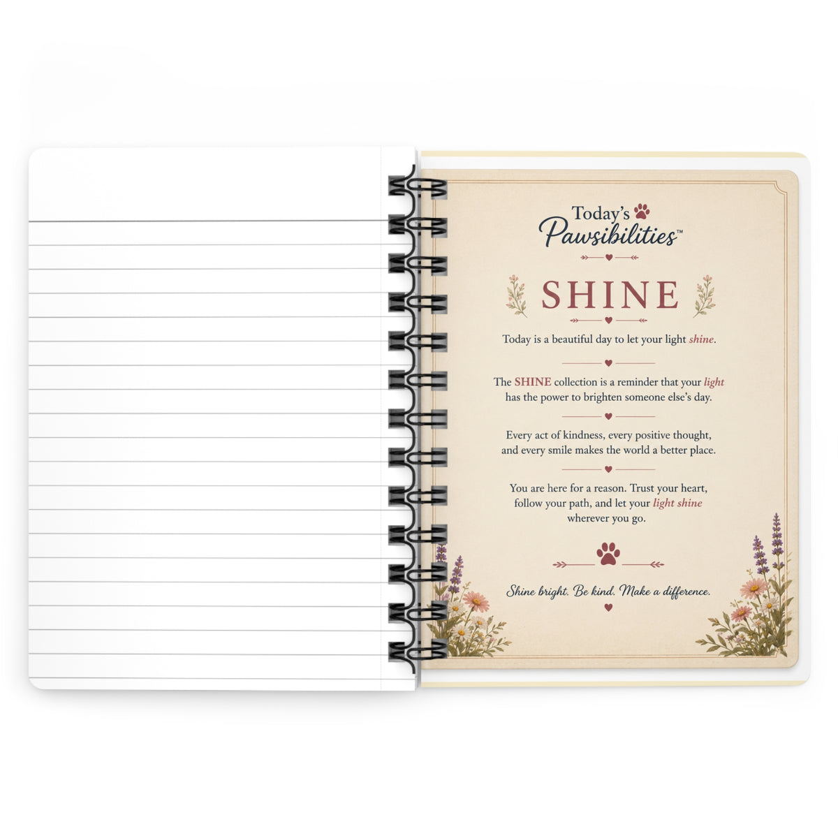 Today's Pawsibilities™ – SHINE | Inspirational Spiral Journal | Westie Dog Notebook | Guided Encouragement Journal | Dog Lover Gift
