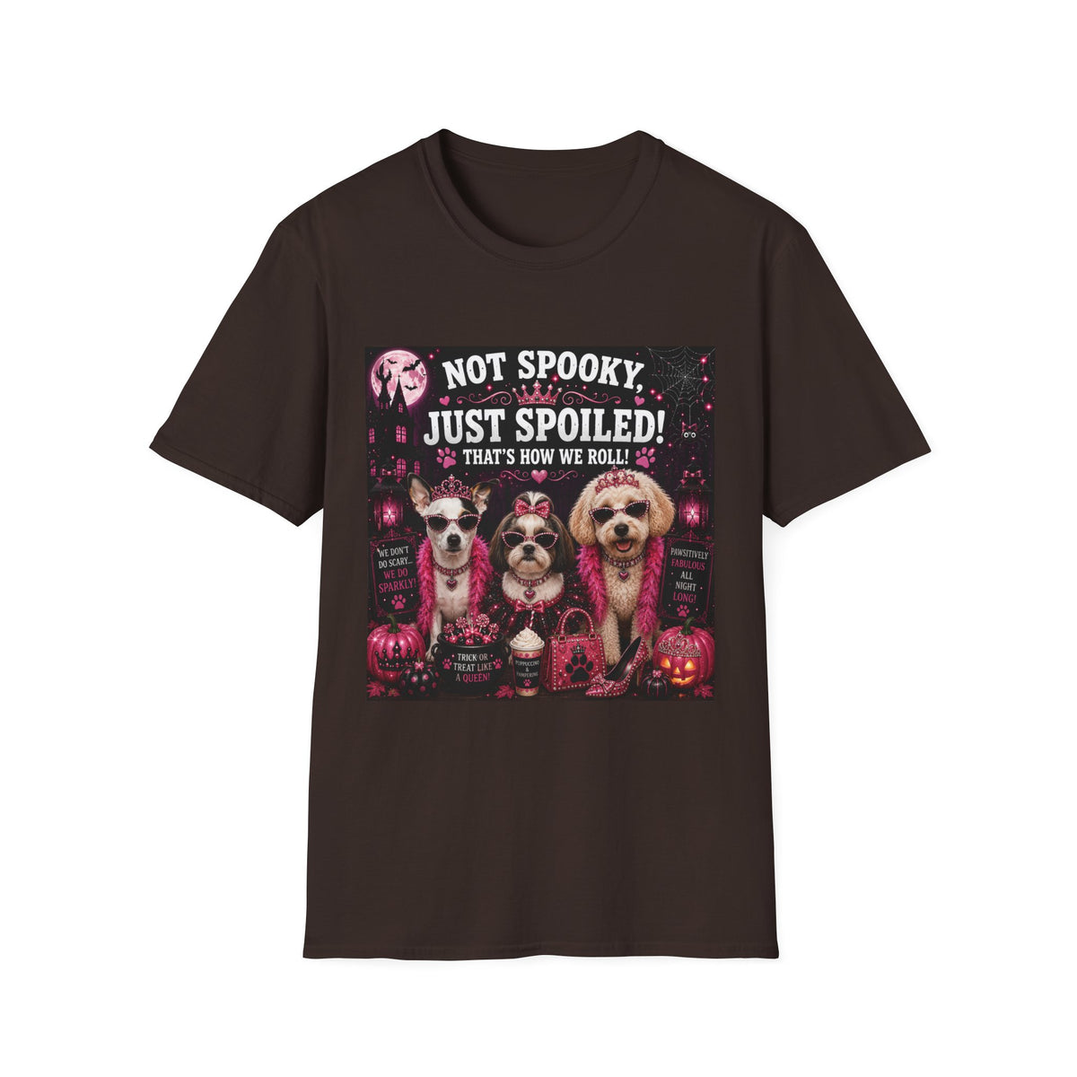 Funny Halloween Dog Shirt – Not Spooky, Just Spoiled! | Diva Dogs™ Halloween T-Shirt | Cute Dog Lover Tee | Dog Mom Gift | Glam Halloween Shirt