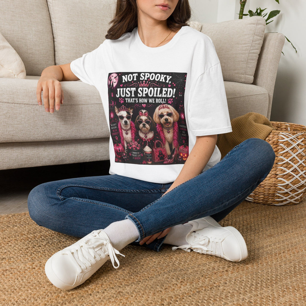 Funny Halloween Dog Shirt – Not Spooky, Just Spoiled! | Diva Dogs™ Halloween T-Shirt | Cute Dog Lover Tee | Dog Mom Gift | Glam Halloween Shirt