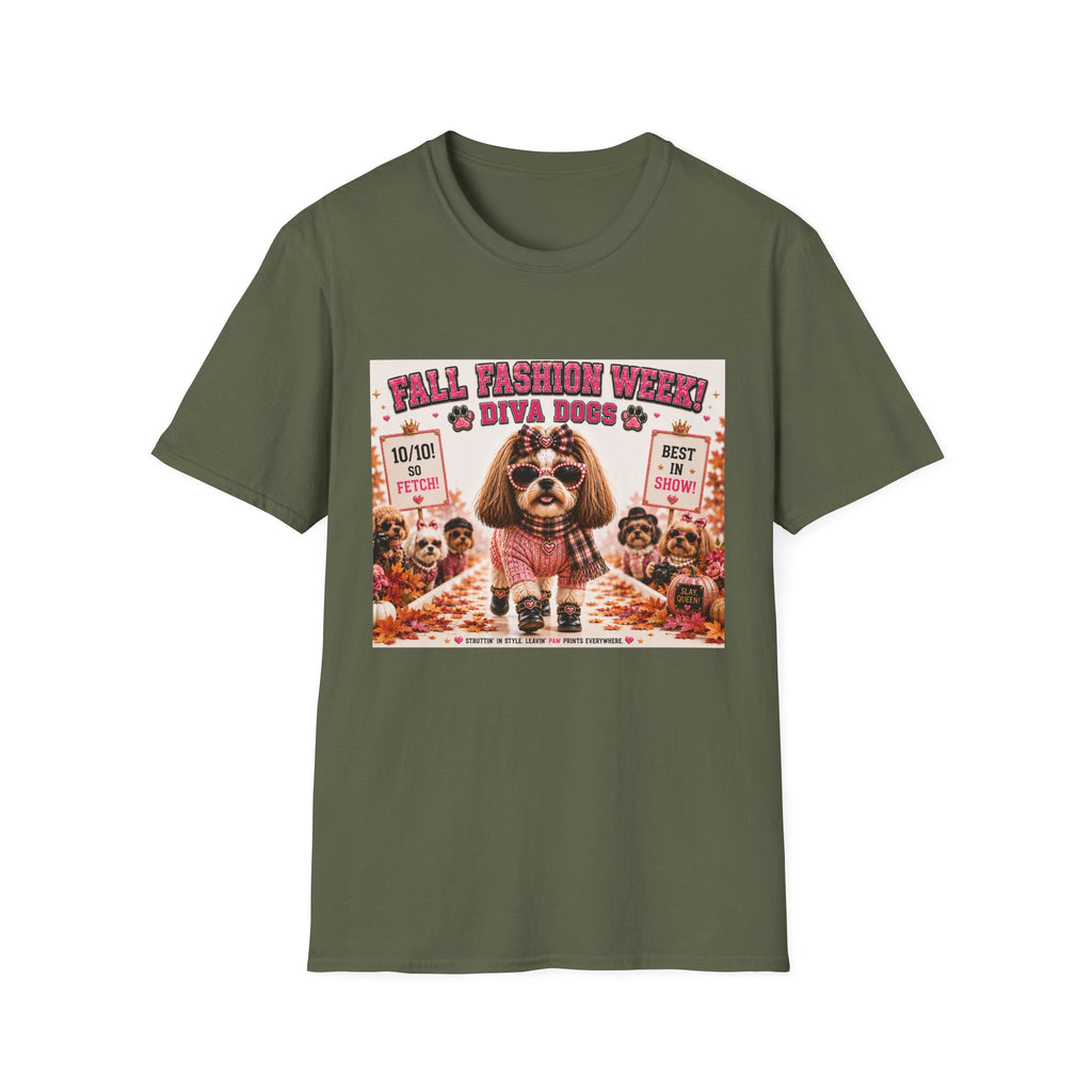 Fall Fashion Week!™ | Diva Dogs™ | Boutique Autumn Dog Lover T-Shirt | Runway Collection