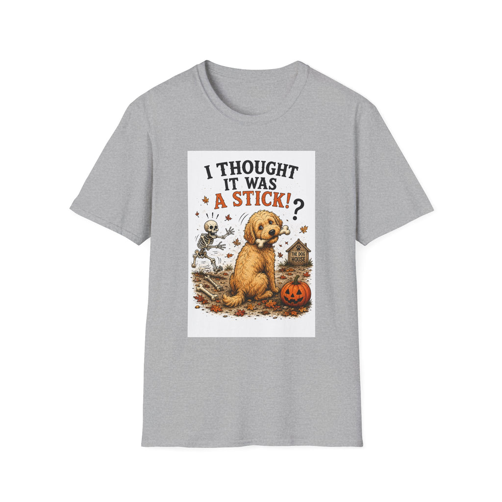 Funny Halloween Dog Shirt – I Thought It Was a Stick! | Skeleton Dog T-Shirt | Vintage Halloween Tee | Cute Dog Lover Gift | Fall Graphic Tee