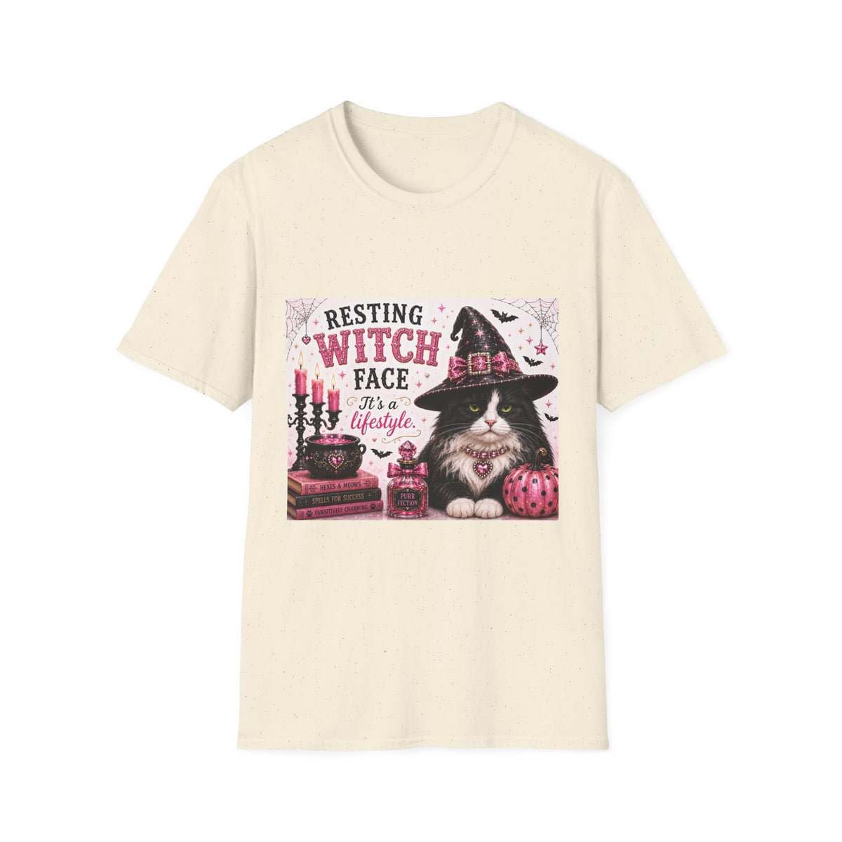 Resting Witch Face | Classy Cats™ Halloween T-Shirt | Funny Black & White Cat Shirt | Halloween Cat Lover Tee | Cat Mom Gift