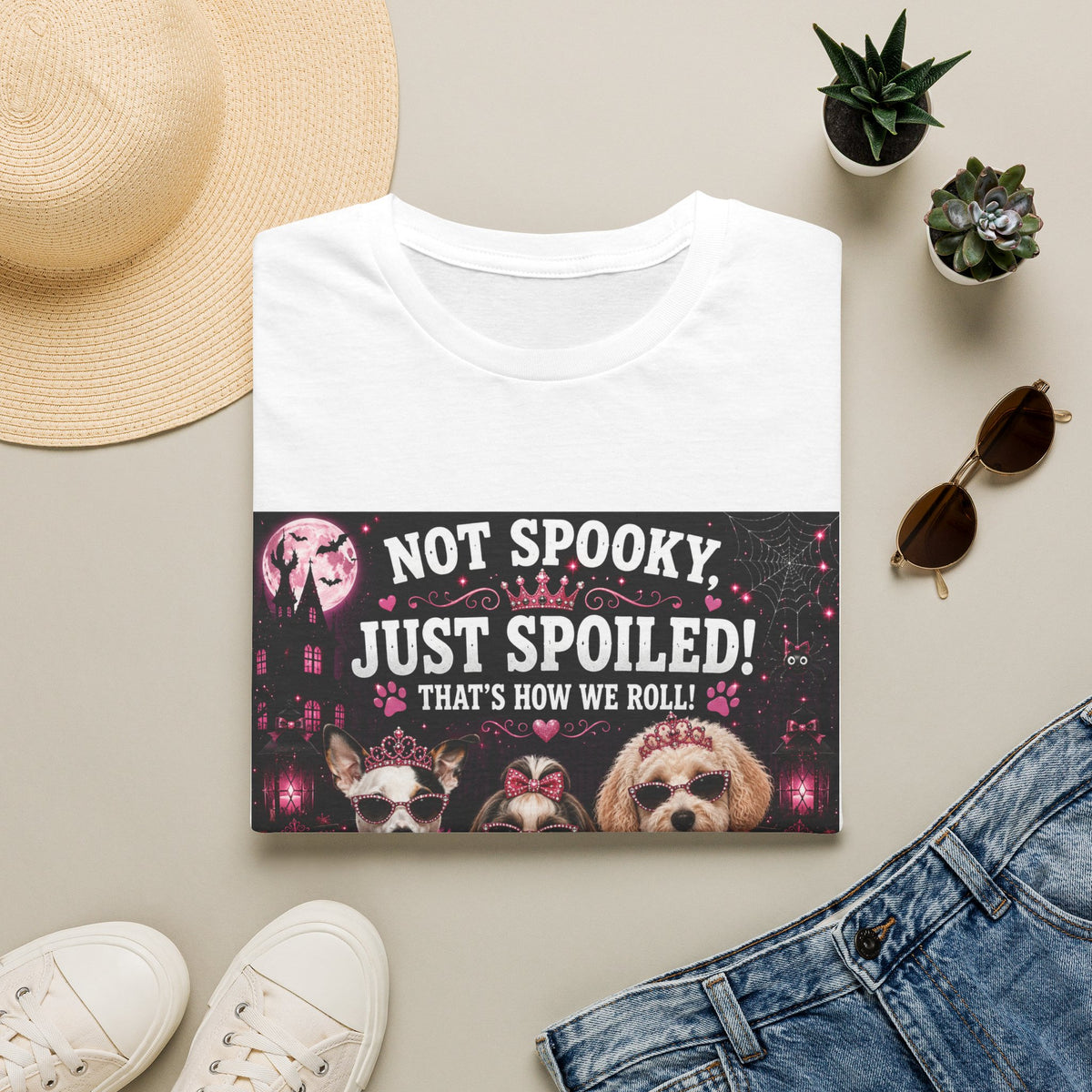 Funny Halloween Dog Shirt – Not Spooky, Just Spoiled! | Diva Dogs™ Halloween T-Shirt | Cute Dog Lover Tee | Dog Mom Gift | Glam Halloween Shirt
