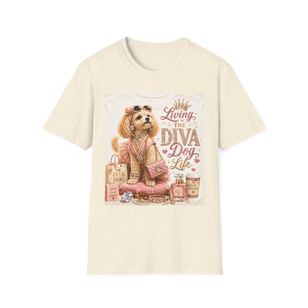 Living the Diva Dog Life T-Shirt — Cute Pampered Pup Graphic Tee