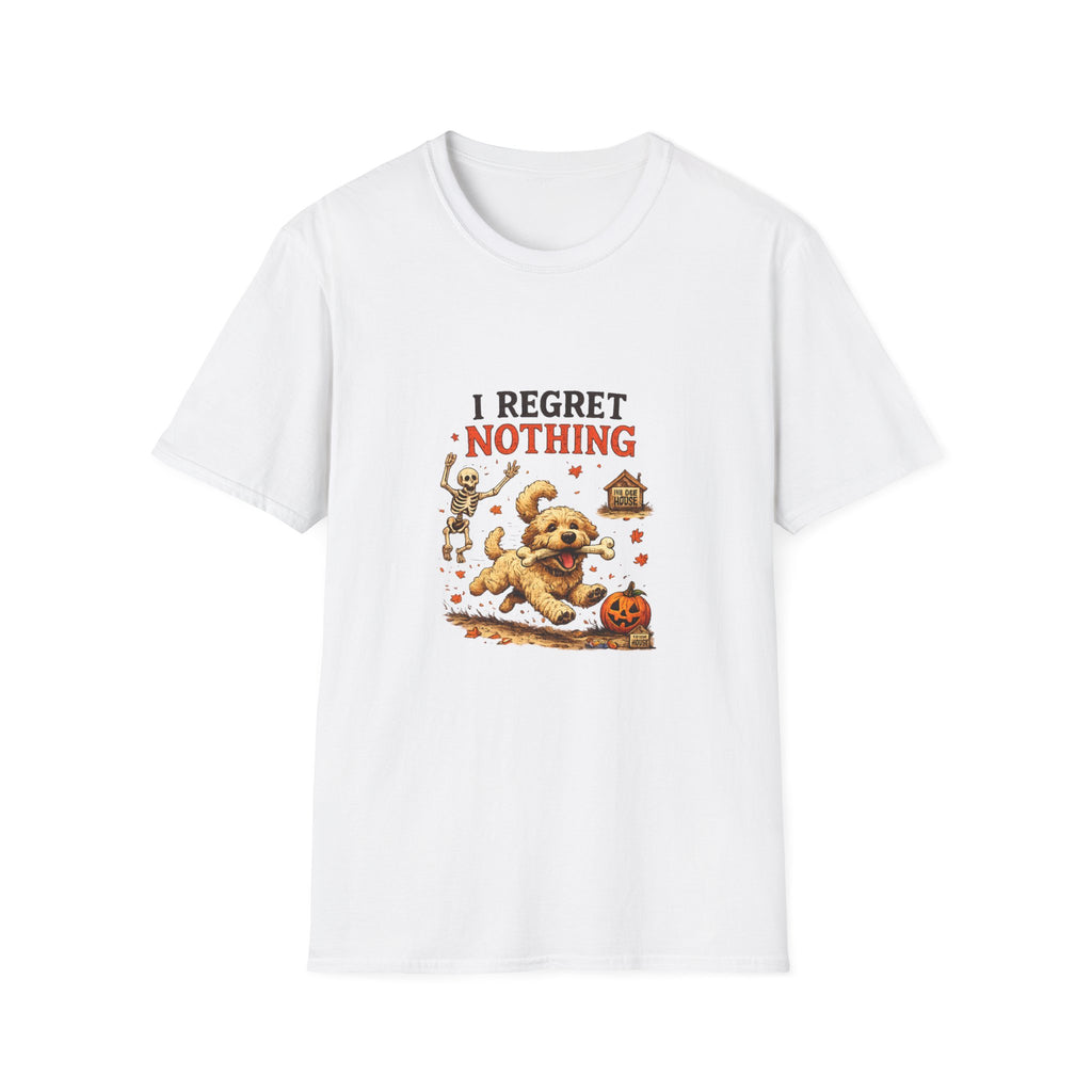 Funny Halloween Dog Shirt – I Regret Nothing | Skeleton Dog T-Shirt | Vintage Halloween Tee | Dog Lover Gift | Fall Graphic Tee