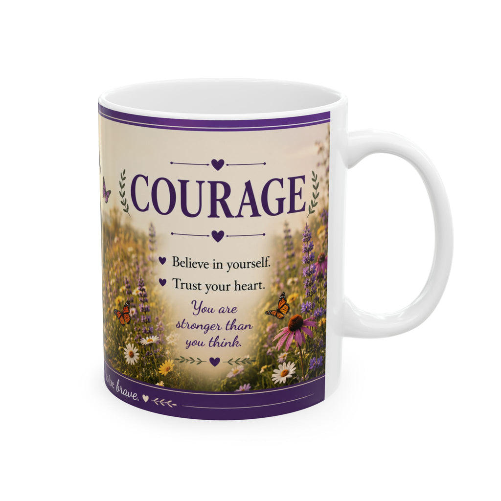 Today's Pawsibilities™ – COURAGE Ceramic Coffee Mug | Abbie Inspirational Dog Mug | Dog Lover Coffee Cup