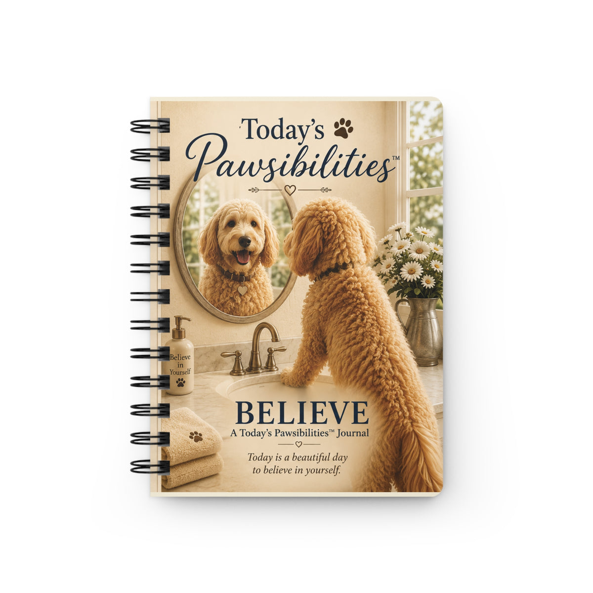 Today's Pawsibilities™ – Believe Inspirational Spiral Journal | Encouragement Journal | Gift for Dog Lovers