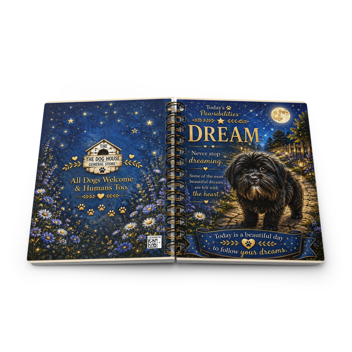 Today's Pawsibilities™ – DREAM Spiral Bound Journal | Maxx Inspirational Dog Journal | Dream Big Writing Notebook