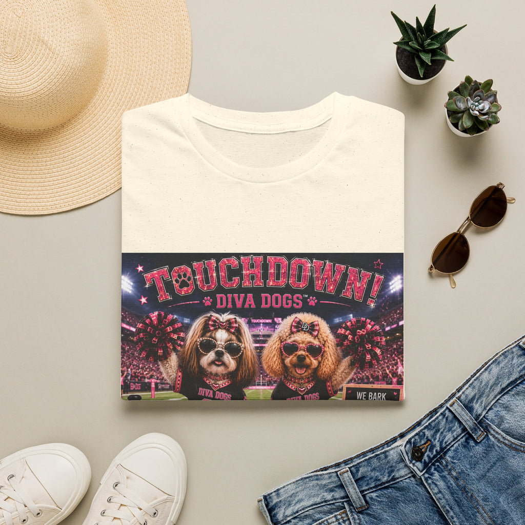 We Bark. We Cheer. We Win!™ | Diva Dogs™ | Football Game Day Dog Lover T-Shirt | Stadium Spirit Edition