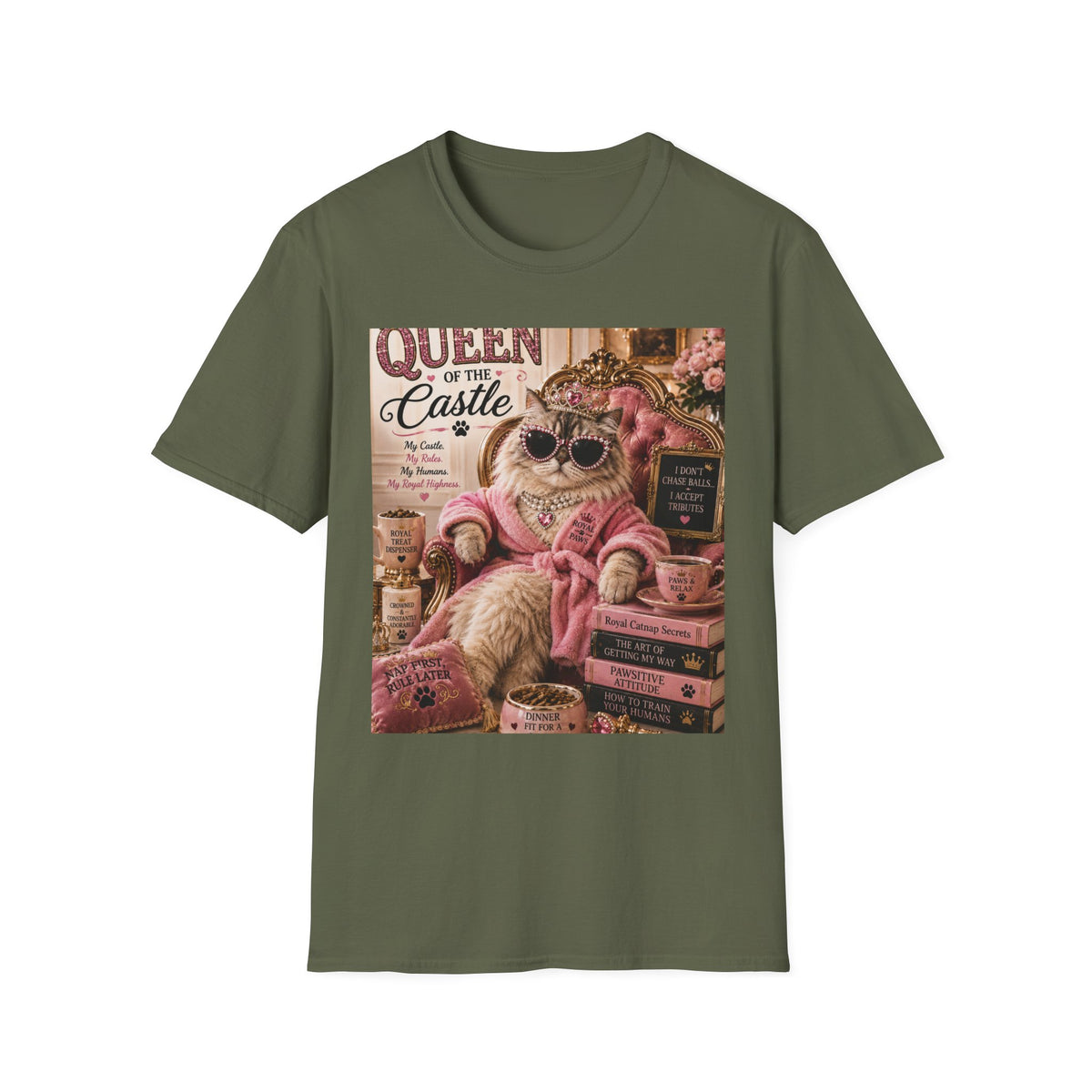 Queen of the Castle | Classy Cats™ T-Shirt | Funny Cat Queen Shirt | Cat Mom Gift | Royal Cat Tee | Elegant Cat Lover Apparel