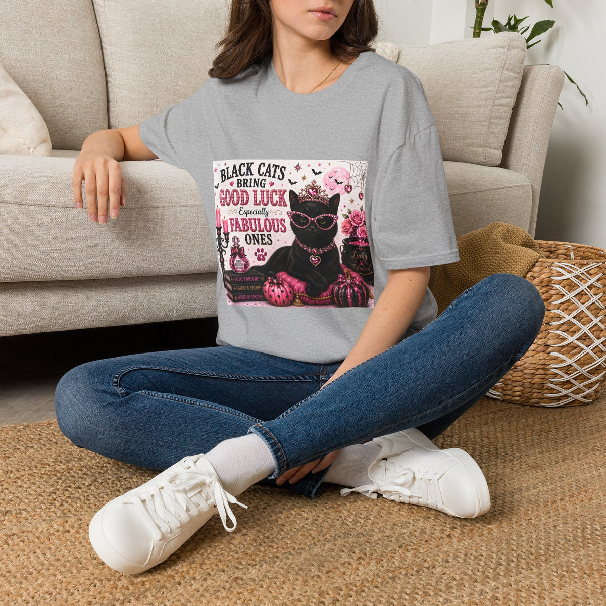 Black Cats Bring Good Luck... Especially Fabulous Ones! | Classy Cats™ Halloween T-Shirt | Funny Black Cat Shirt | Cat Mom Gift | Halloween Cat Lover Tee