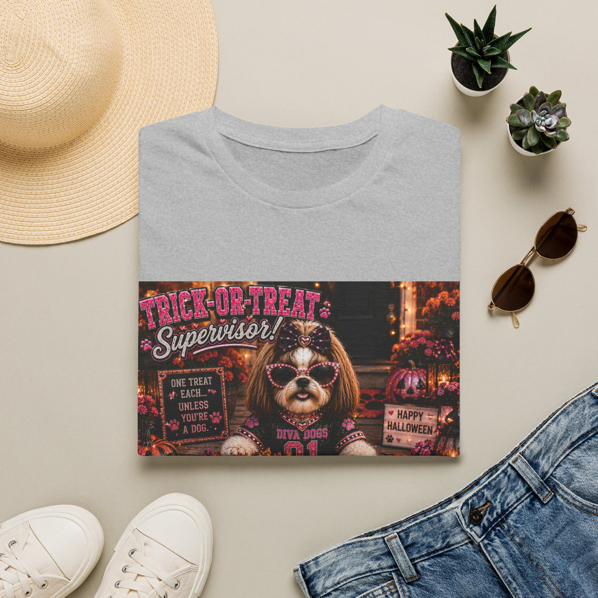Trick-or-Treat Supervisor!™ | Diva Dogs™ | Funny Halloween Dog Lover T-Shirt | Boutique Fall Collection