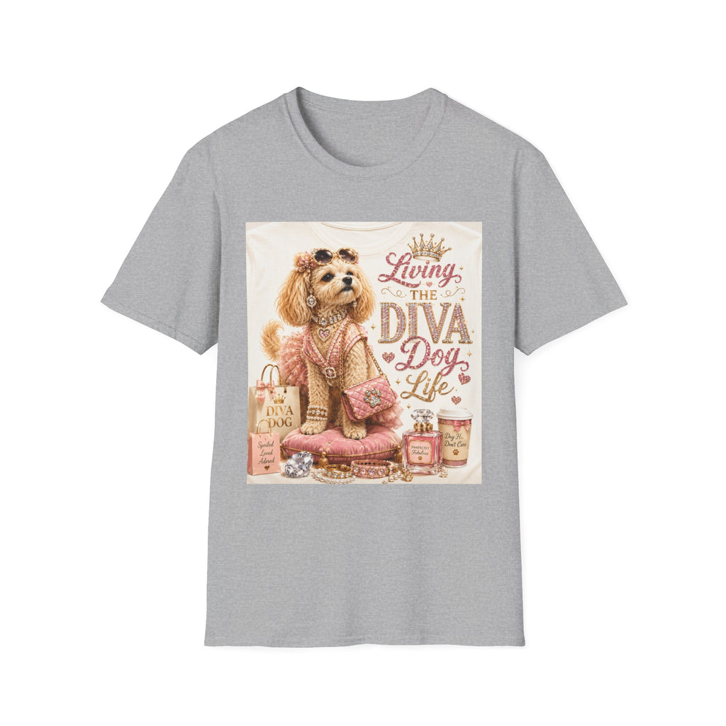 Living the Diva Dog Life T-Shirt — Cute Pampered Pup Graphic Tee