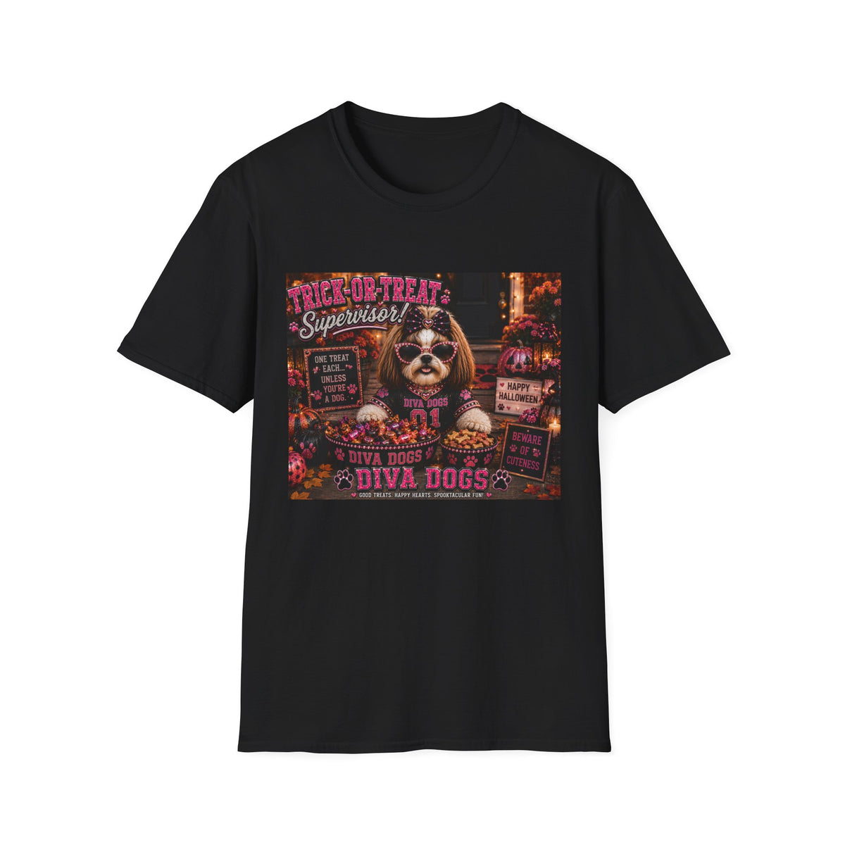 Trick-or-Treat Supervisor!™ | Diva Dogs™ | Funny Halloween Dog Lover T-Shirt | Boutique Fall Collection