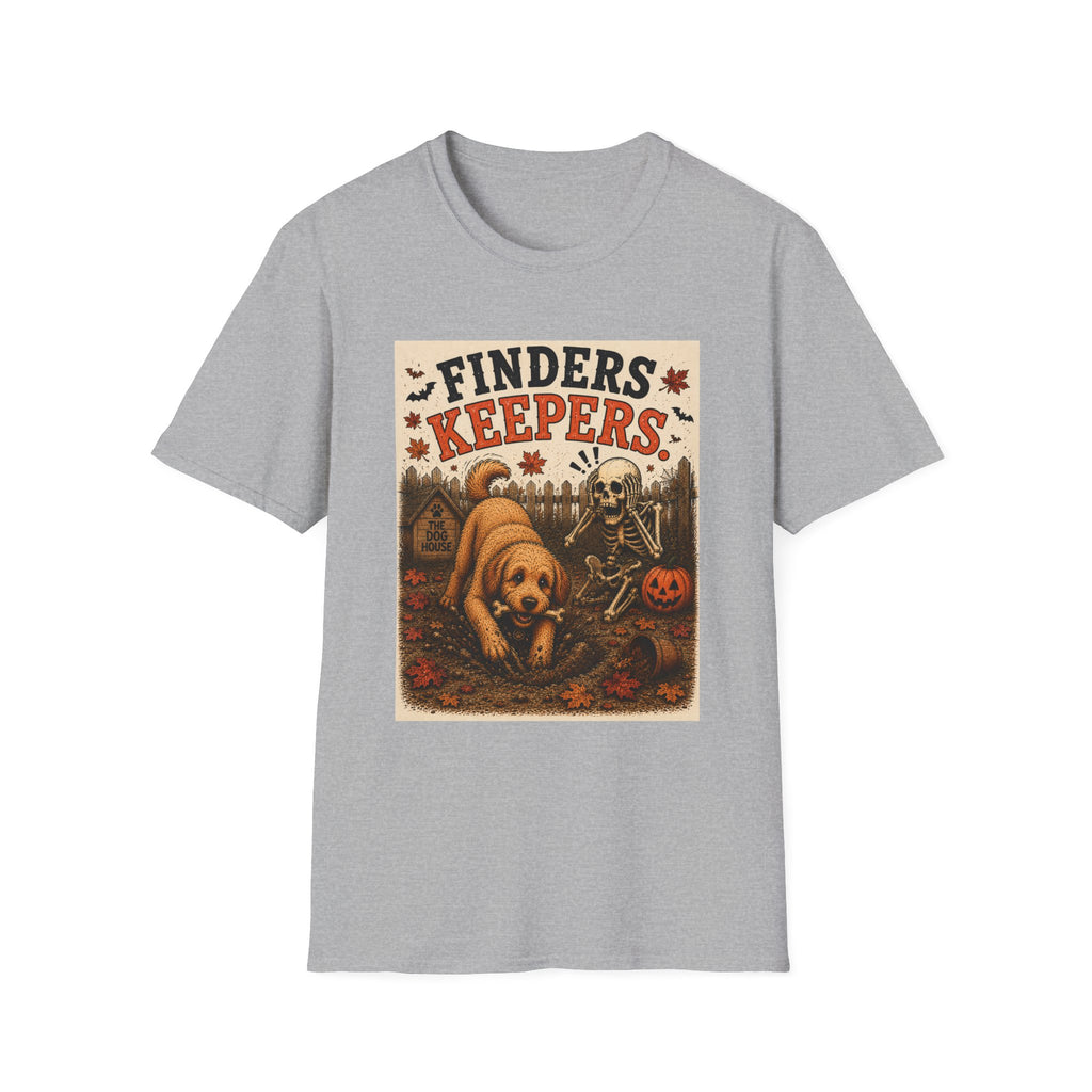Funny Halloween Dog Shirt – Finders Keepers | Skeleton Dog T-Shirt | Vintage Halloween Tee | Dog Lover Gift | Cute Fall Graphic Tee | Spooky Dog Shirt