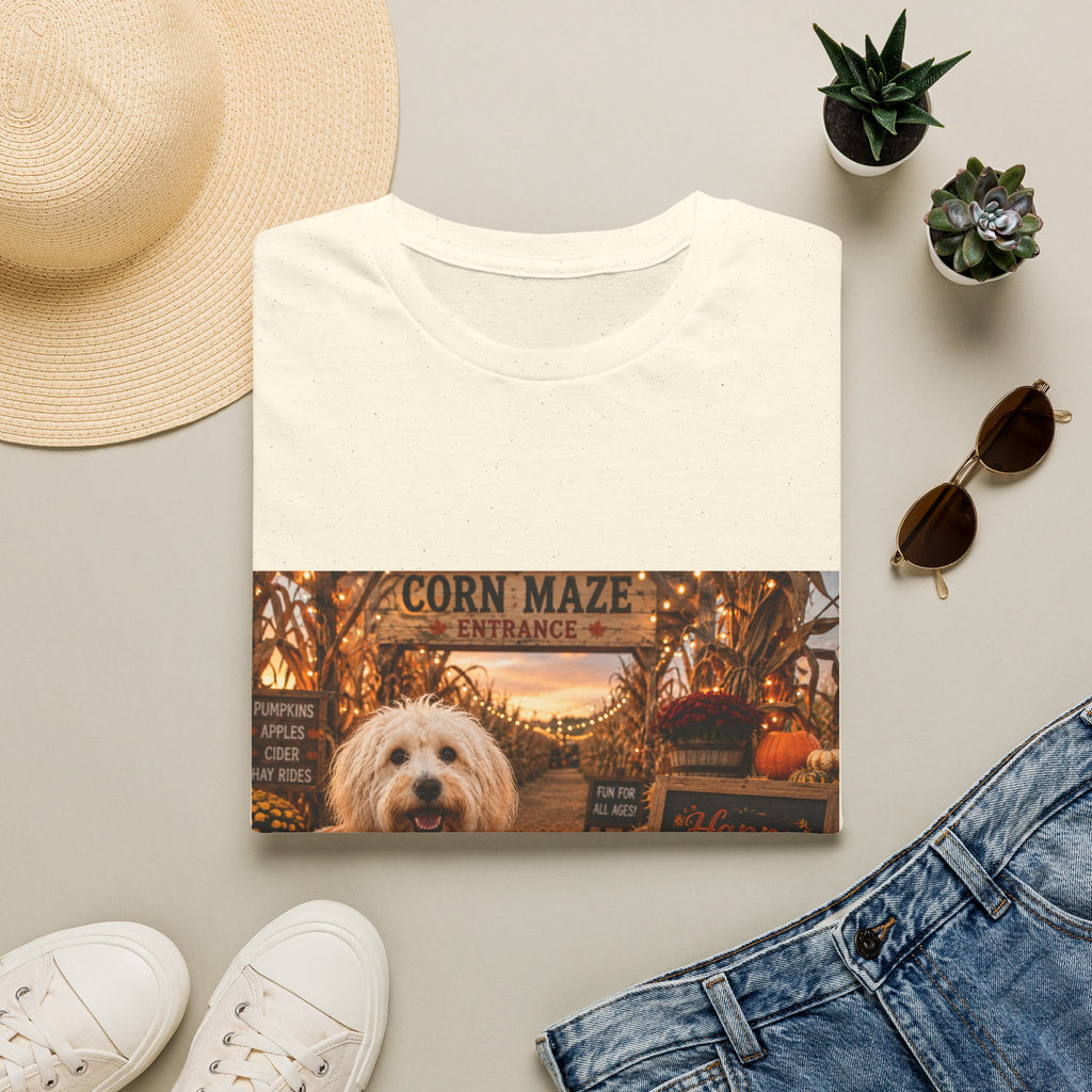 Happy Fall Y'all | Maddie's Corn Maze Adventure™ | Cozy Autumn Dog Lover T-Shirt | Fall Festival Shirt