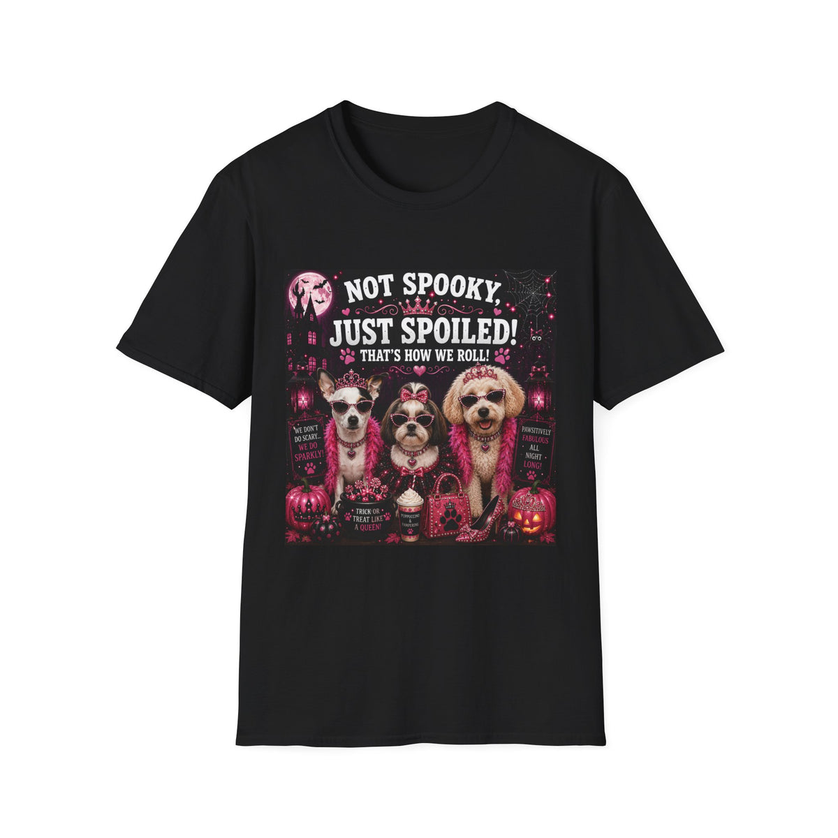 Funny Halloween Dog Shirt – Not Spooky, Just Spoiled! | Diva Dogs™ Halloween T-Shirt | Cute Dog Lover Tee | Dog Mom Gift | Glam Halloween Shirt
