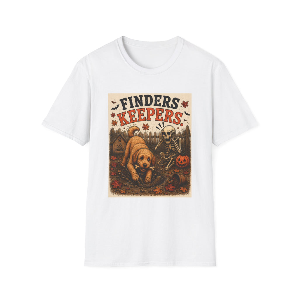 Funny Halloween Dog Shirt – Finders Keepers | Skeleton Dog T-Shirt | Vintage Halloween Tee | Dog Lover Gift | Cute Fall Graphic Tee | Spooky Dog Shirt