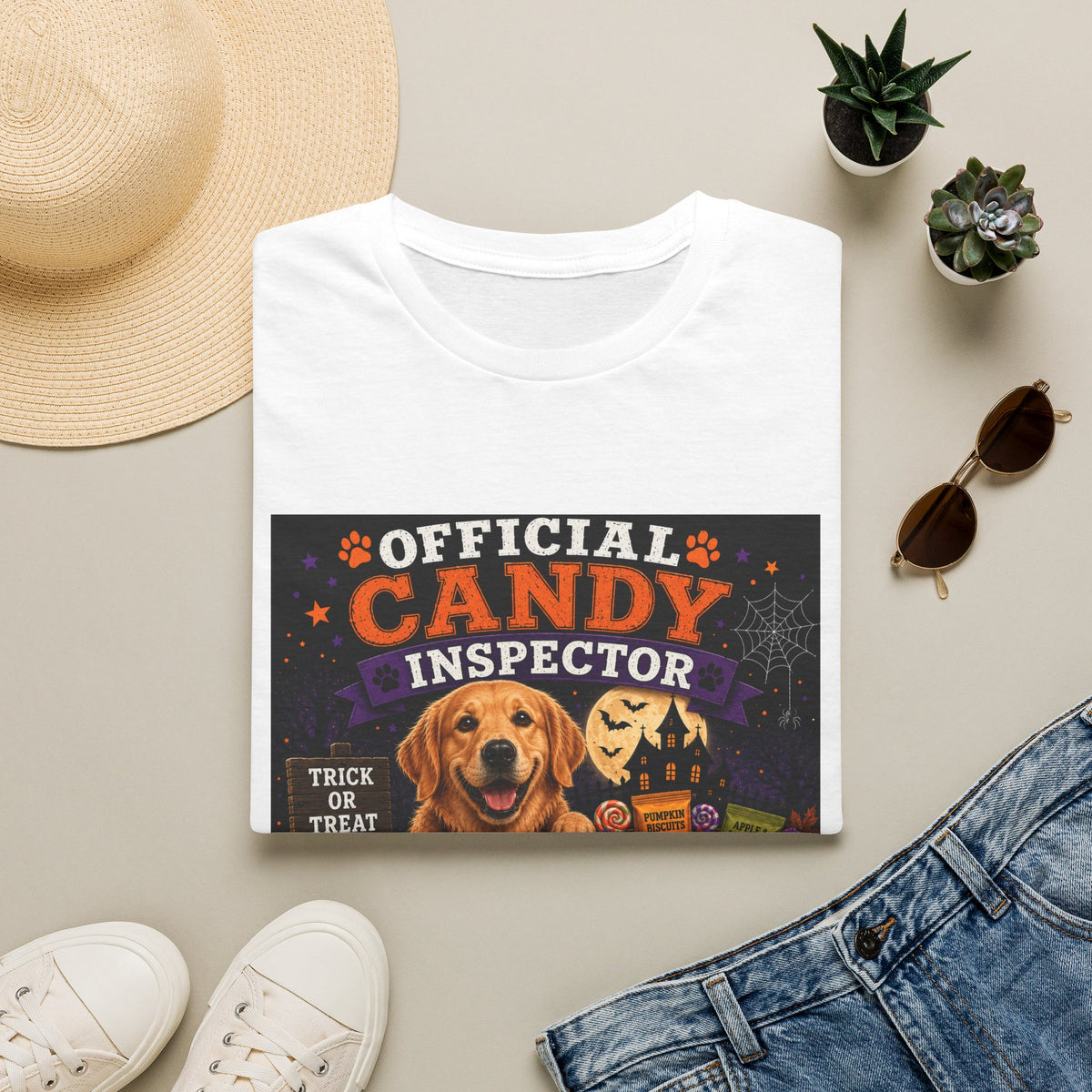 Funny Halloween Dog Shirt – Official Candy Inspector | Cute Dog Lover T-Shirt | Halloween Graphic Tee | Fall Pumpkin Shirt | Dog Mom Gift