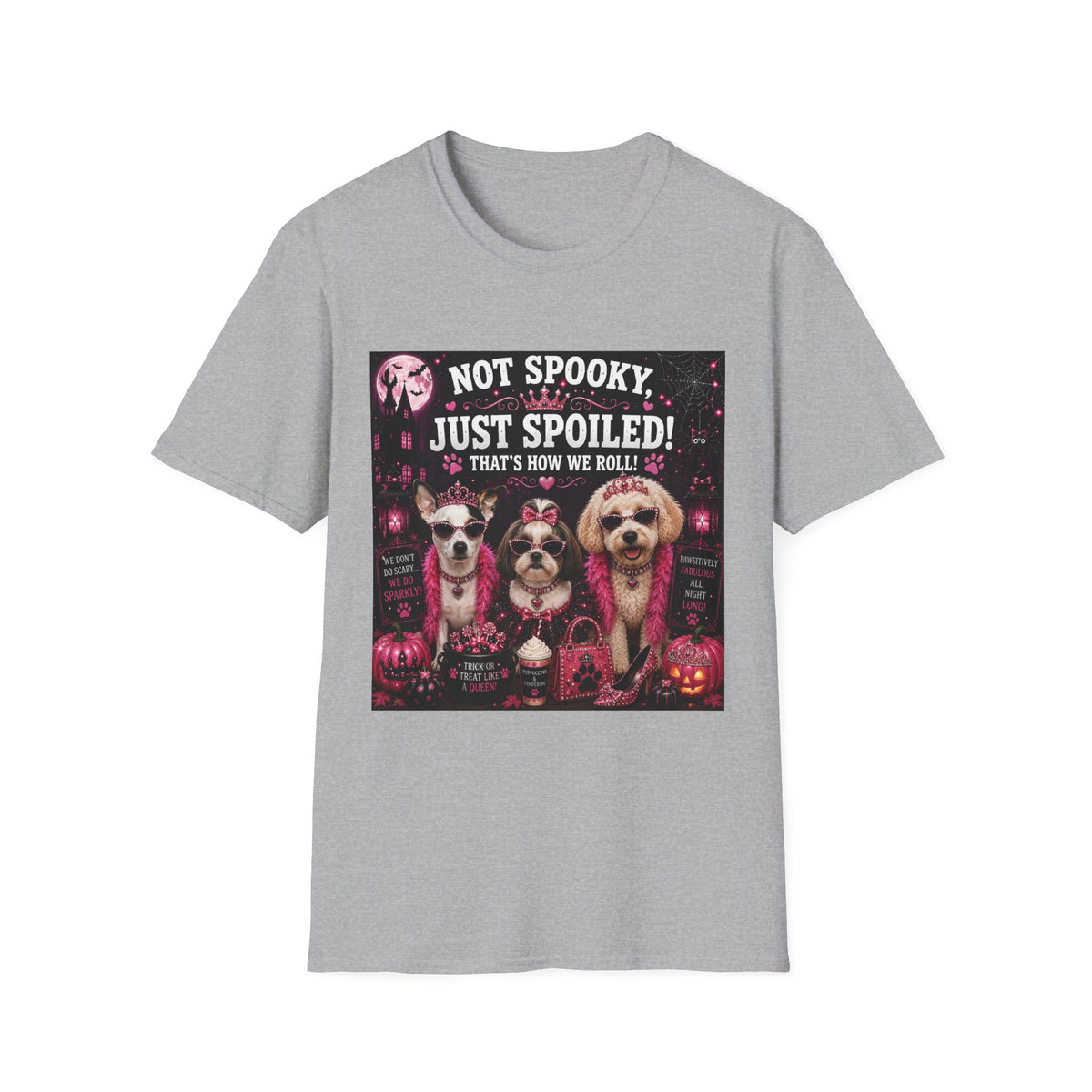 Funny Halloween Dog Shirt – Not Spooky, Just Spoiled! | Diva Dogs™ Halloween T-Shirt | Cute Dog Lover Tee | Dog Mom Gift | Glam Halloween Shirt