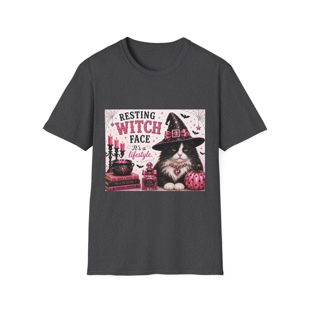 Resting Witch Face | Classy Cats™ Halloween T-Shirt | Funny Black & White Cat Shirt | Halloween Cat Lover Tee | Cat Mom Gift
