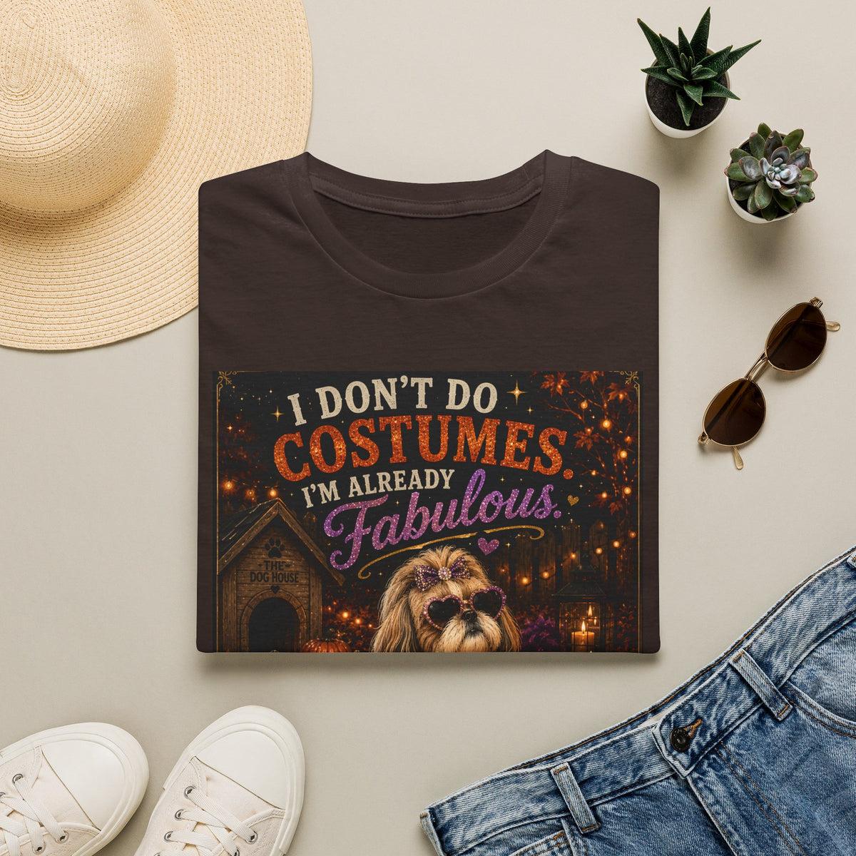 Funny Halloween Dog Shirt – I Don't Do Costumes. I'm Already Fabulous. | Cute Dog Lover T-Shirt | Vintage Halloween Tee | Fall Graphic Tee | Dog Mom Gift