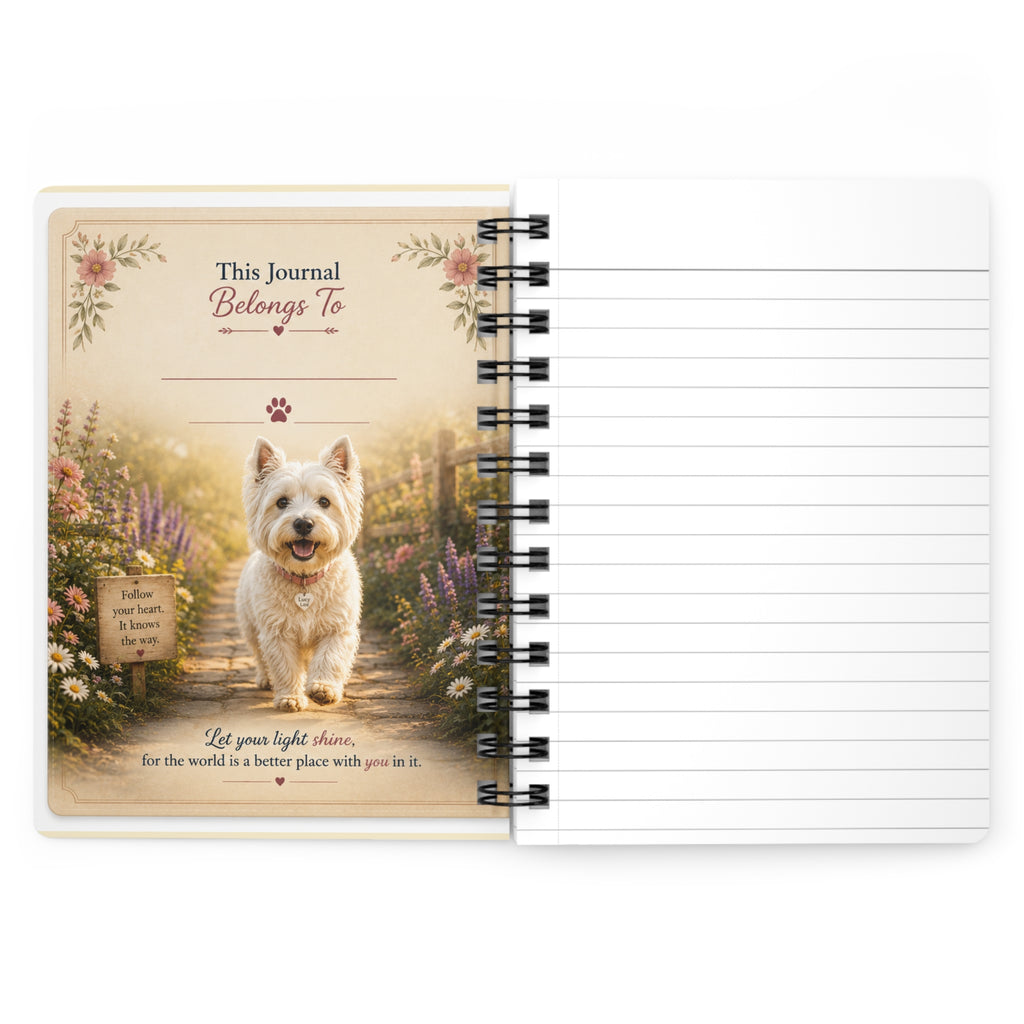 Today's Pawsibilities™ – SHINE | Inspirational Spiral Journal | Westie Dog Notebook | Guided Encouragement Journal | Dog Lover Gift