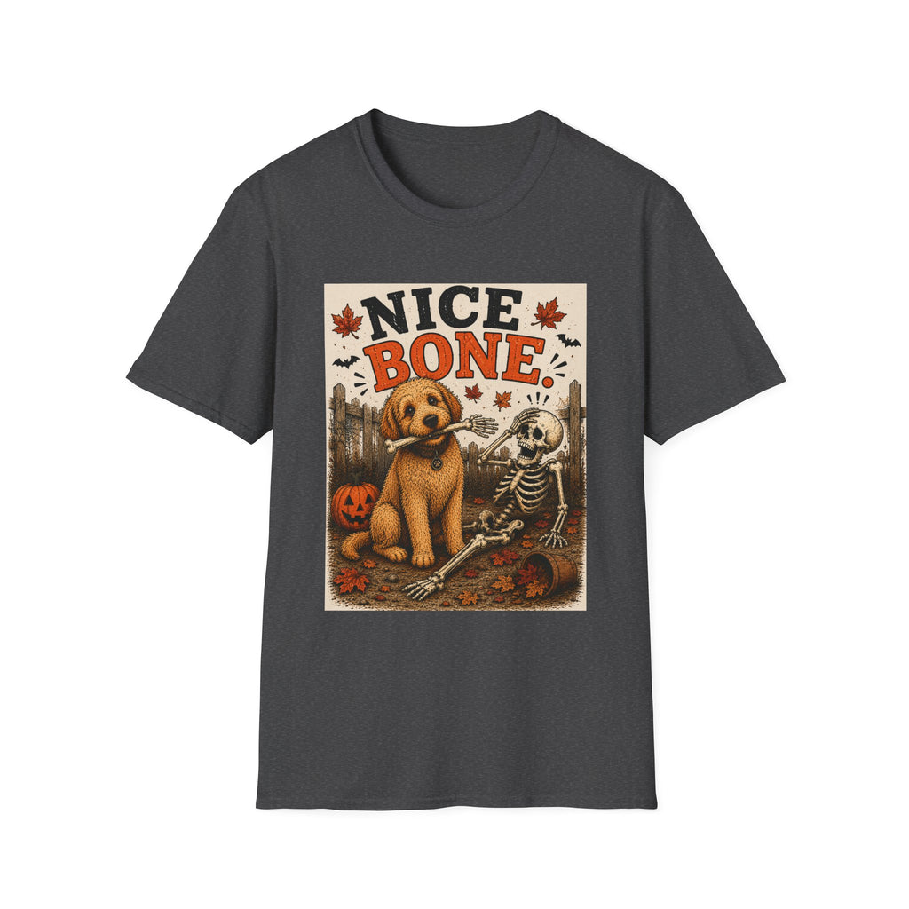 Funny Halloween Dog Shirt – Nice Bone. | Skeleton Dog T-Shirt | Vintage Halloween Tee | Dog Lover Gift | Cute Fall Graphic Tee | Funny Spooky Shirt