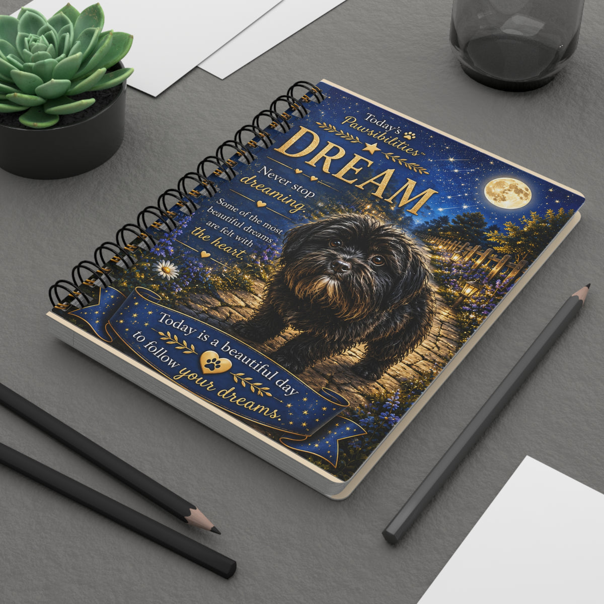 Today's Pawsibilities™ – DREAM Spiral Bound Journal | Maxx Inspirational Dog Journal | Dream Big Writing Notebook