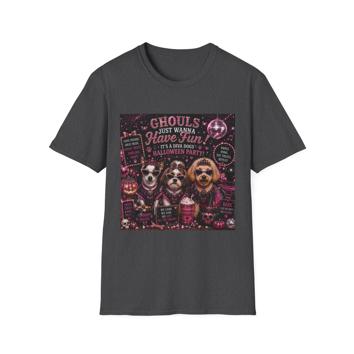 Ghouls Just Wanna Have Fun! | Diva Dogs™ Halloween Party T-Shirt | Funny Halloween Dog Shirt | Dog Mom Gift | Glam Dog Lover Tee