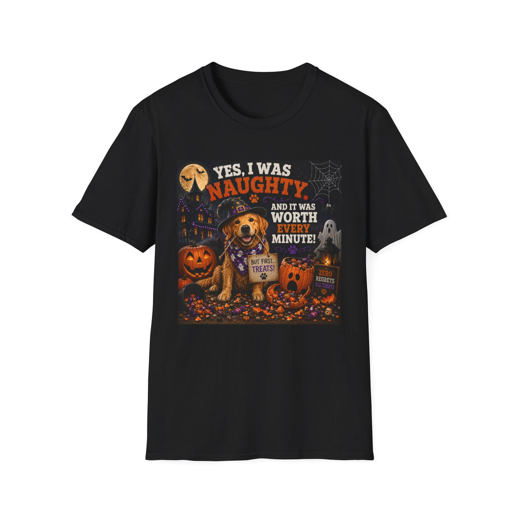 Funny Halloween Dog Shirt – Yes, I Was Naughty… And It Was Worth Every Minute! | Cute Halloween Dog T-Shirt | Fall Dog Lover Tee | Dog Mom Gift