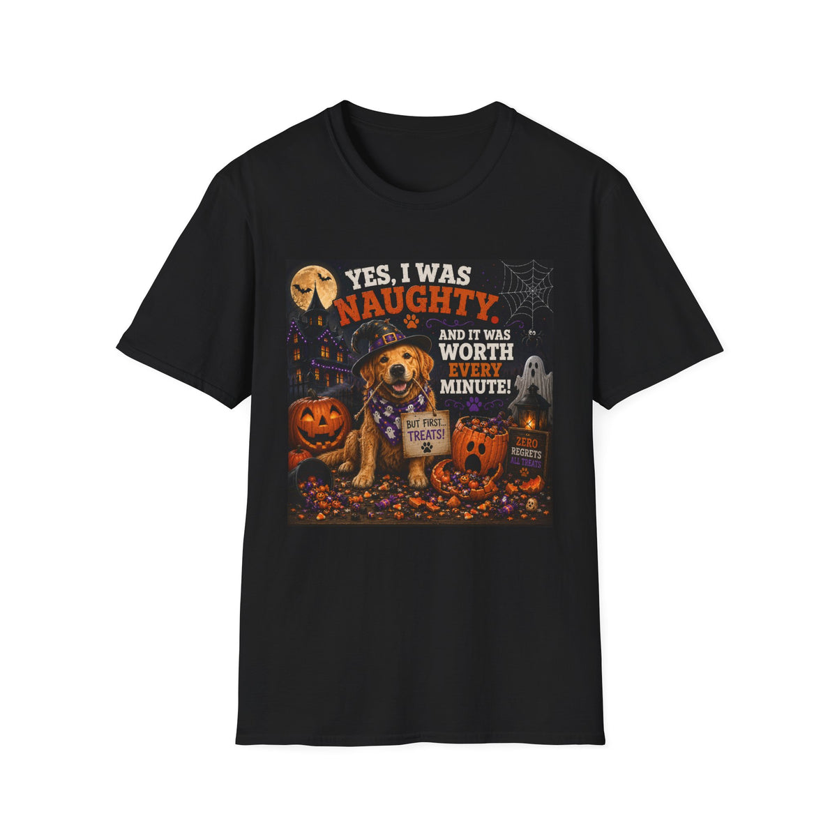 Funny Halloween Dog Shirt – Yes, I Was Naughty… And It Was Worth Every Minute! | Cute Halloween Dog T-Shirt | Fall Dog Lover Tee | Dog Mom Gift
