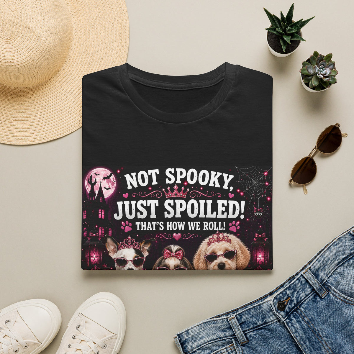 Funny Halloween Dog Shirt – Not Spooky, Just Spoiled! | Diva Dogs™ Halloween T-Shirt | Cute Dog Lover Tee | Dog Mom Gift | Glam Halloween Shirt