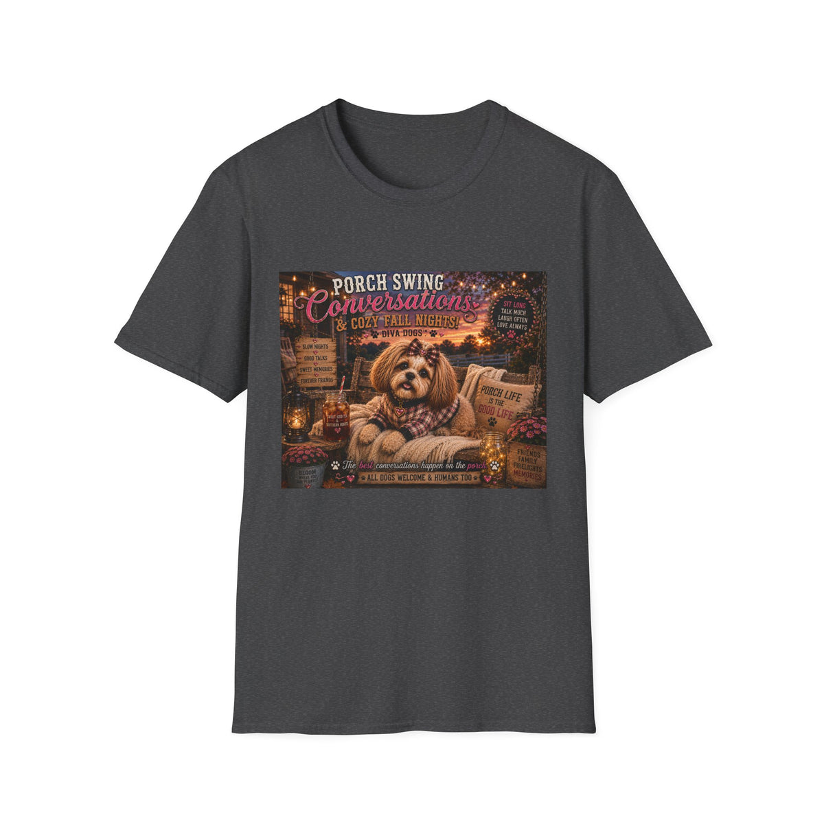 Porch Swing Conversations™ | Diva Dogs™ | Sweet Tea & Cozy Fall Nights | Porch Life Collection