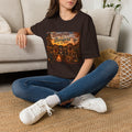 Bonfires & Burgers at the Barn | Barn Buddies™ Fall T-Shirt | Funny Country Dog & Cat Autumn Shirt | Farmhouse Bonfire Tee