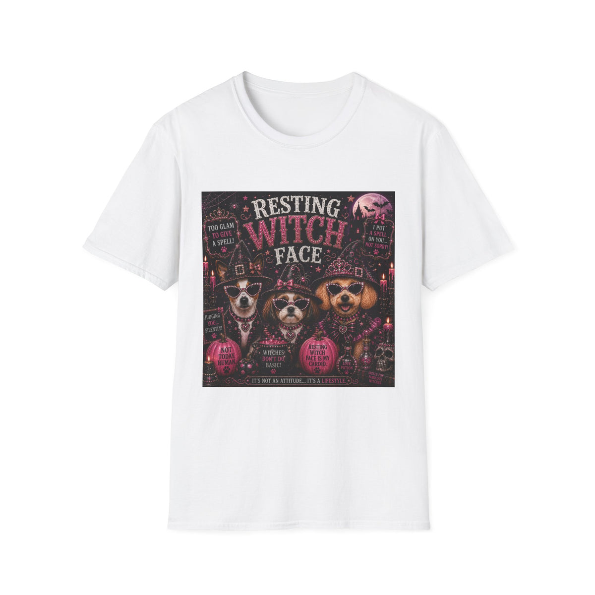 Resting Witch Face | Diva Dogs™ Halloween T-Shirt | Funny Witch Dog Shirt | Glam Halloween Dog Lover Tee | Dog Mom Gift