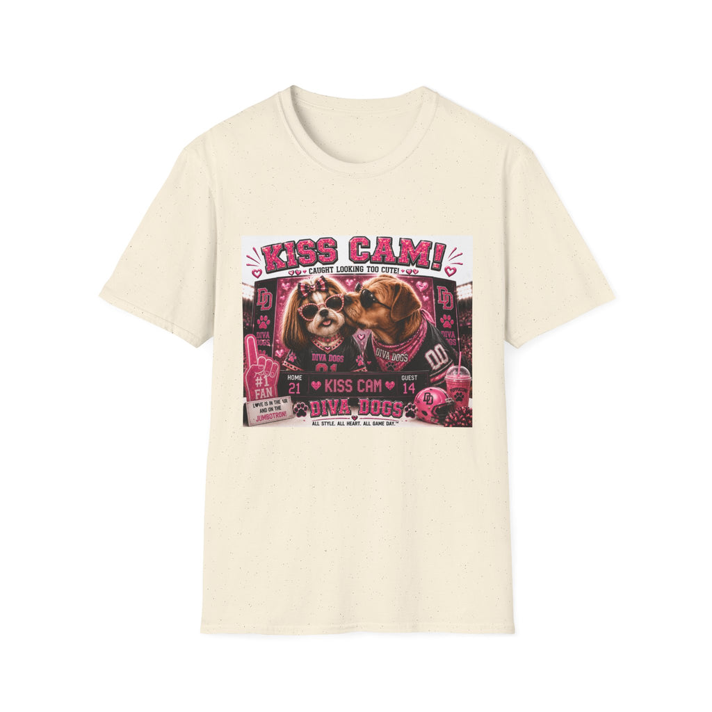 Kiss Cam!™ | Diva Dogs™ | Funny Football Dog Lover T-Shirt | Game Day Romance Collection