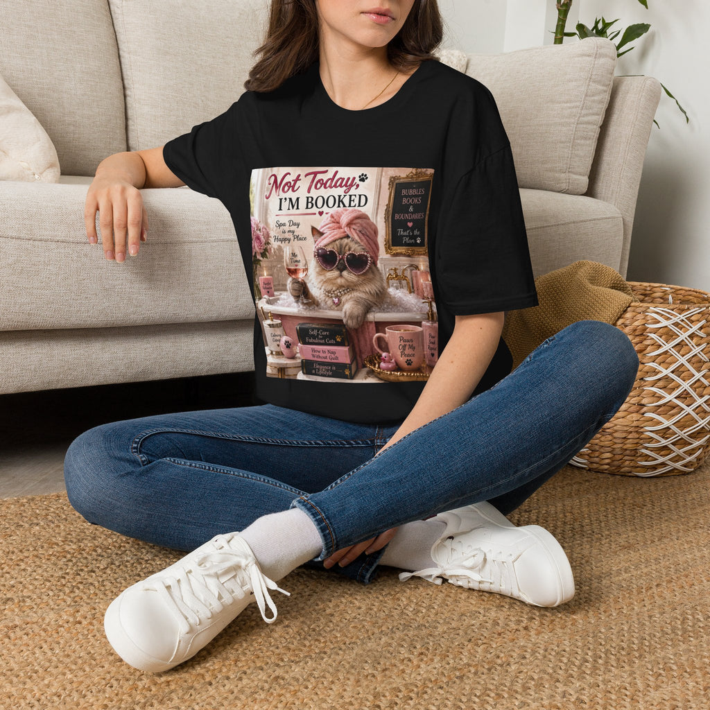 Not Today, I'm Booked | Classy Cats™ Spa Day T-Shirt | Funny Cat Lover Shirt | Self-Care Cat Tee | Cat Mom Gift | Cozy Cat Apparel