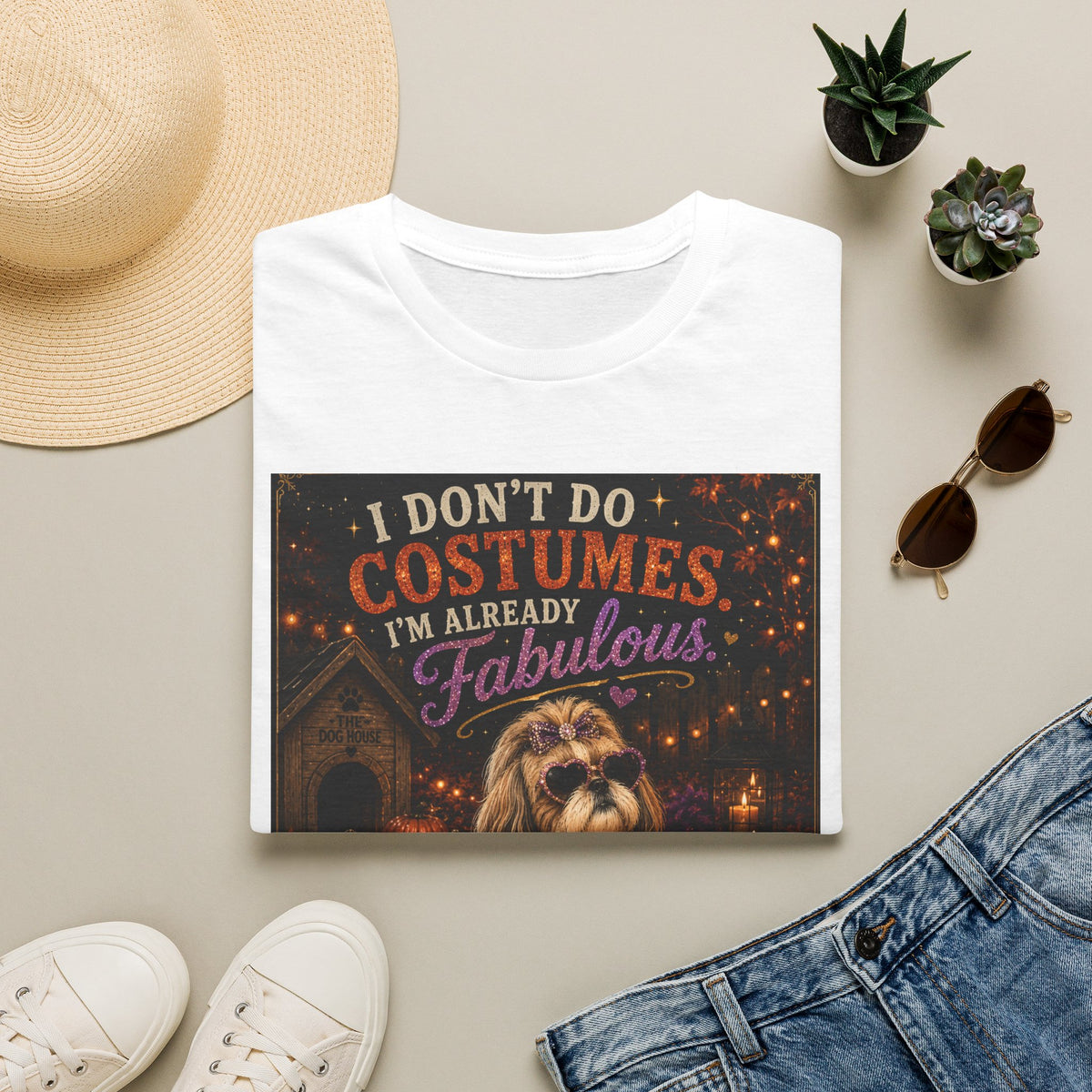 Funny Halloween Dog Shirt – I Don't Do Costumes. I'm Already Fabulous. | Cute Dog Lover T-Shirt | Vintage Halloween Tee | Fall Graphic Tee | Dog Mom Gift