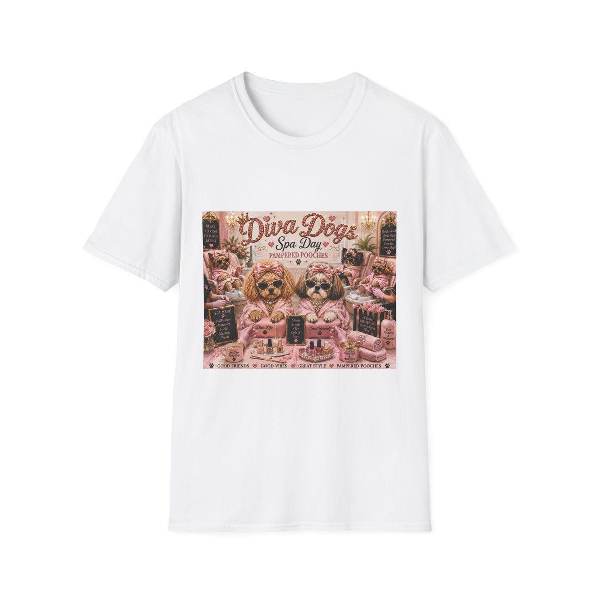 Diva Dogs Spa Day T-Shirt — Pampered Pooches Graphic Tee