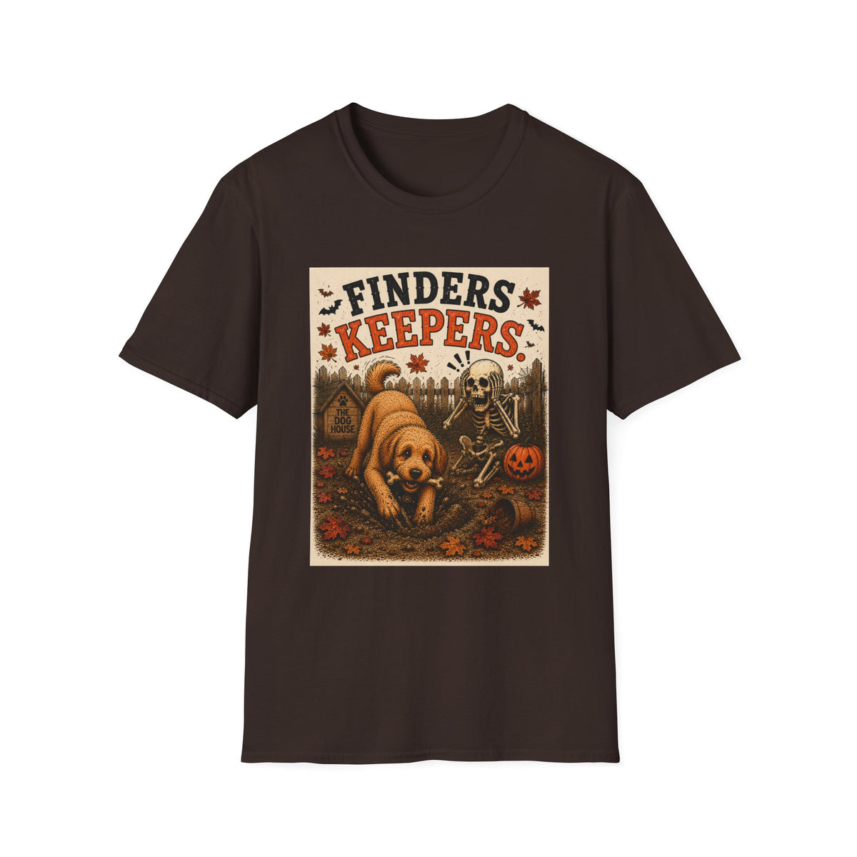Funny Halloween Dog Shirt – Finders Keepers | Skeleton Dog T-Shirt | Vintage Halloween Tee | Dog Lover Gift | Cute Fall Graphic Tee | Spooky Dog Shirt